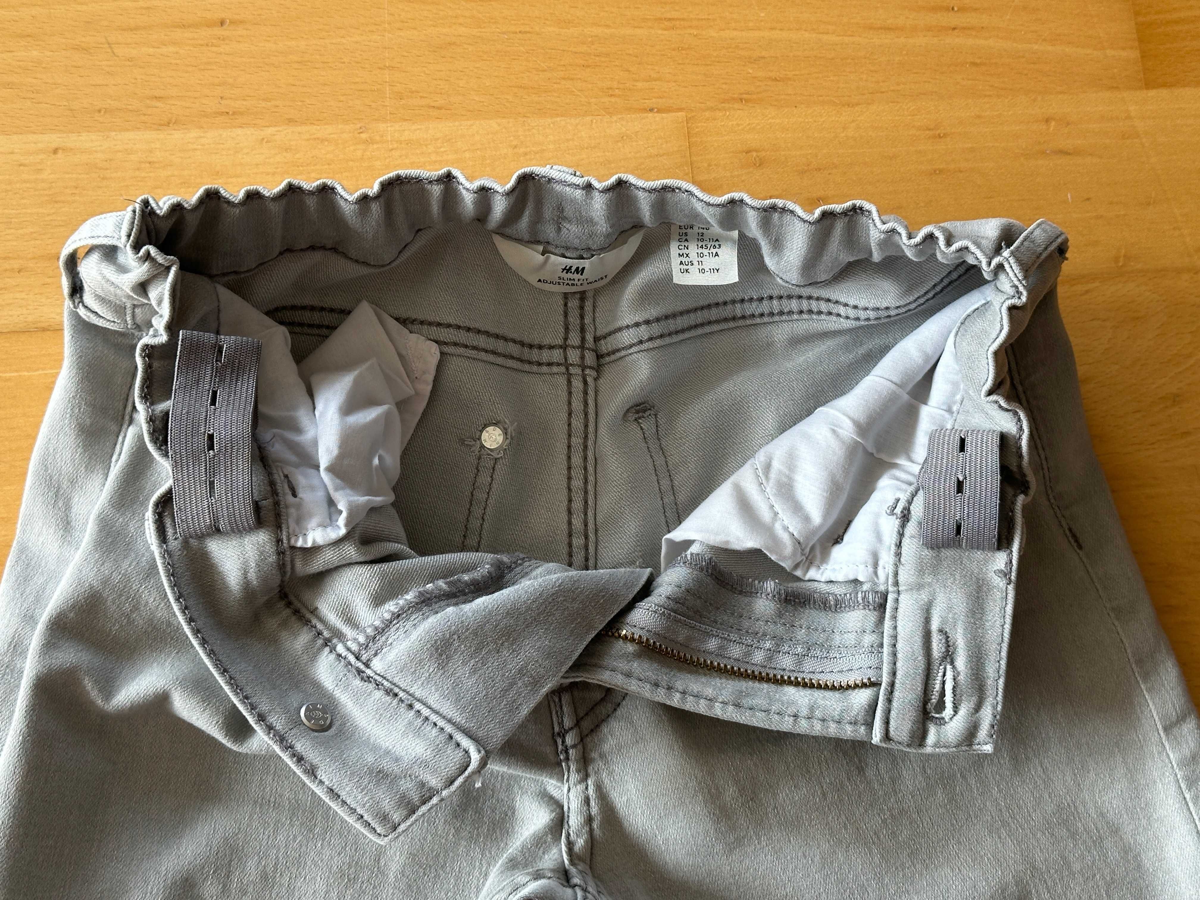 Spodnie szare dla chłopca H&M Slim Fit rozm 146