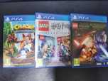 Zestaw 3 gier PS4 Crash, lego harry potter i star wars