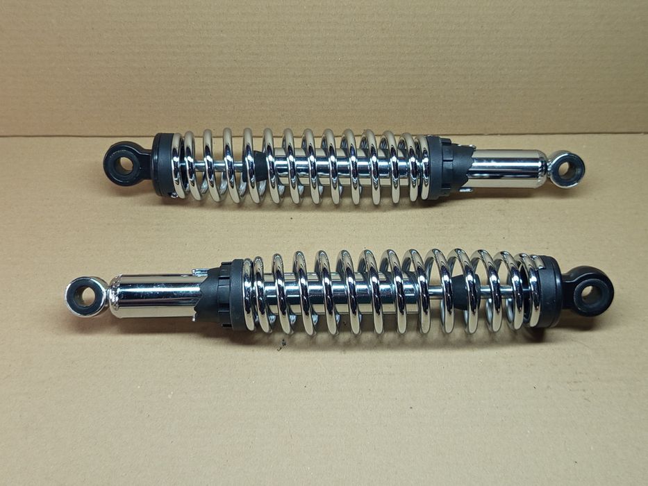 Амортизатор задній JH/CB/CG - 340мм*d59мм регул., хром к-кт 2шт "NDT"