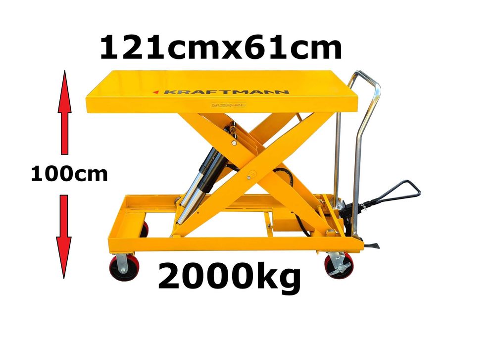 Wózek nożycowy platformowy stołowy podnośnikowy stół 100cm 2000kg