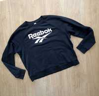 Reebok czarna bluza crewneck z białym logo XL