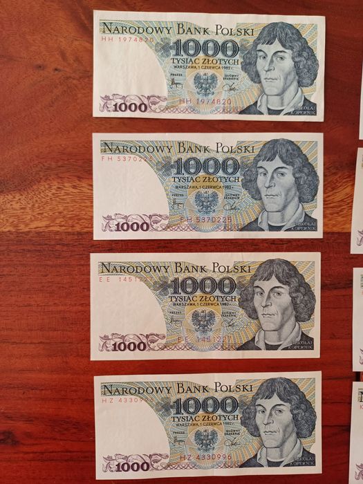 23 banknoty 1000 zł 1982r rózne serie, ładny stan