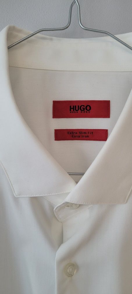 Koszula biala Hugo Boss extra slim fit 44, easy iron