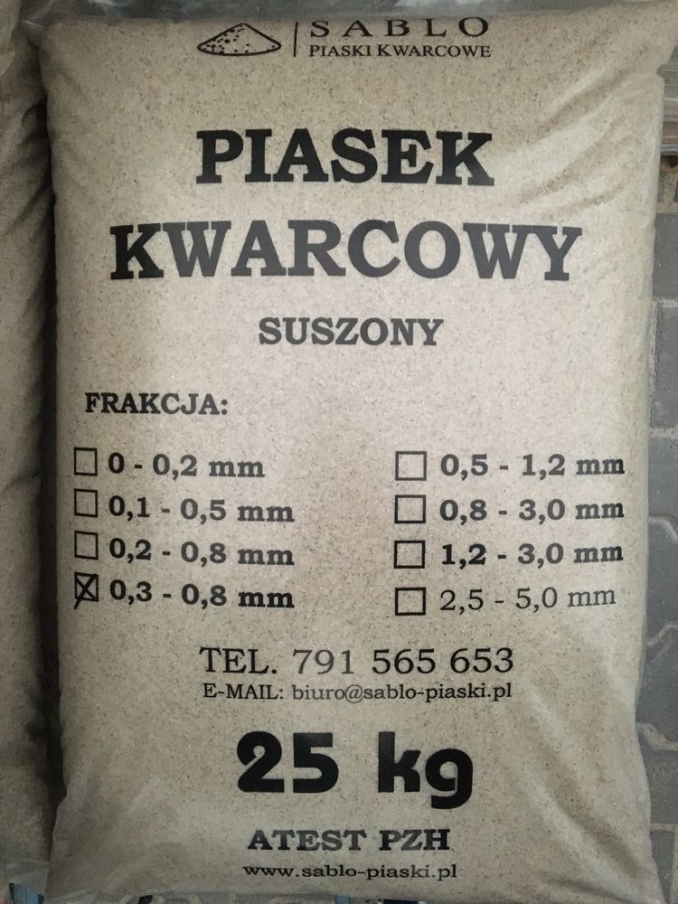 Piasek kwarcowy do żywic 25 kg *TOP* -posadzki żywiczne-