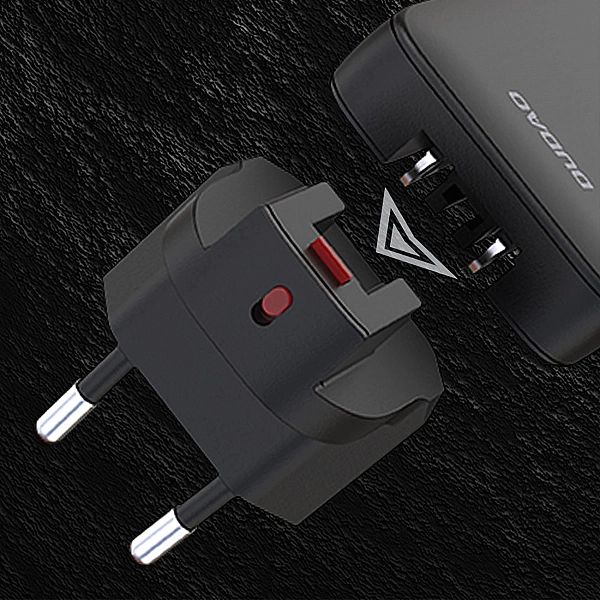 Ładowarka sieciowa GaN Dudao A65Q 65W USB-A / USB-C PD ultracienka - c