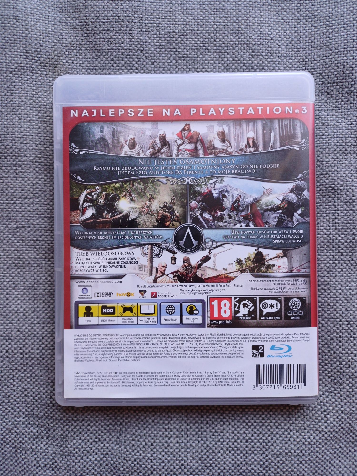 Assassin's Creed Brotherhood PS3 Polska dystrybucja, napisy polskie