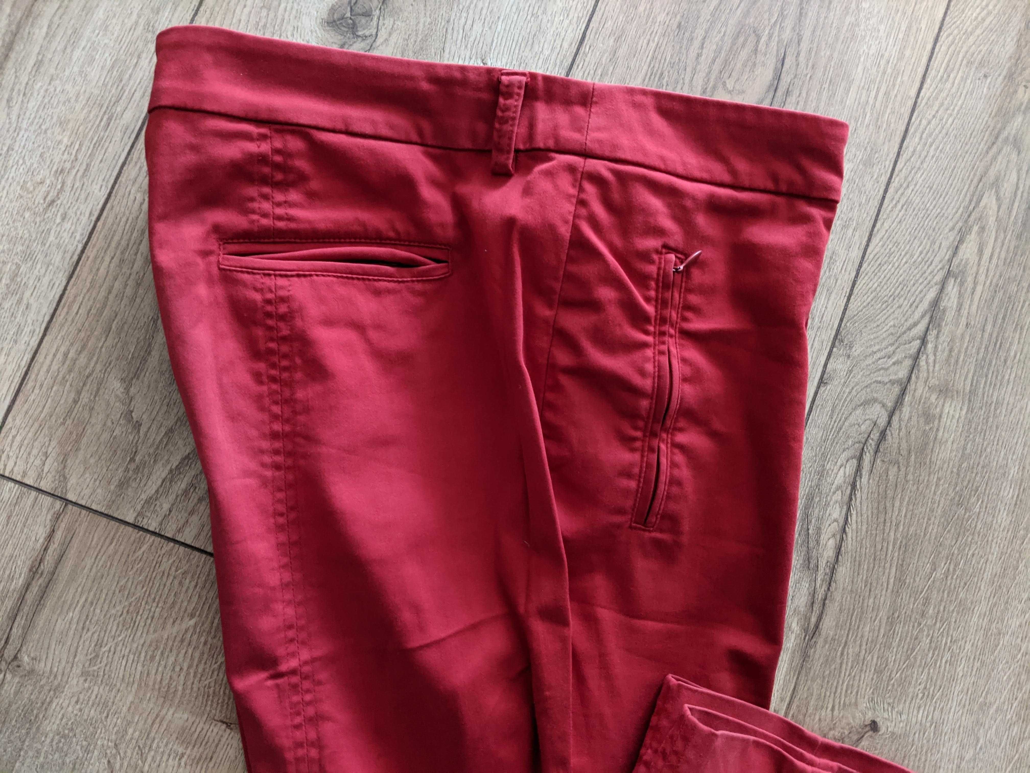 Spodnie damskie 44 czerwone lycrazgrabne 2XL pas94