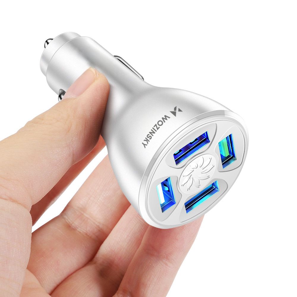 ładowarka samochodowa 50w 4x usb-a qc biała