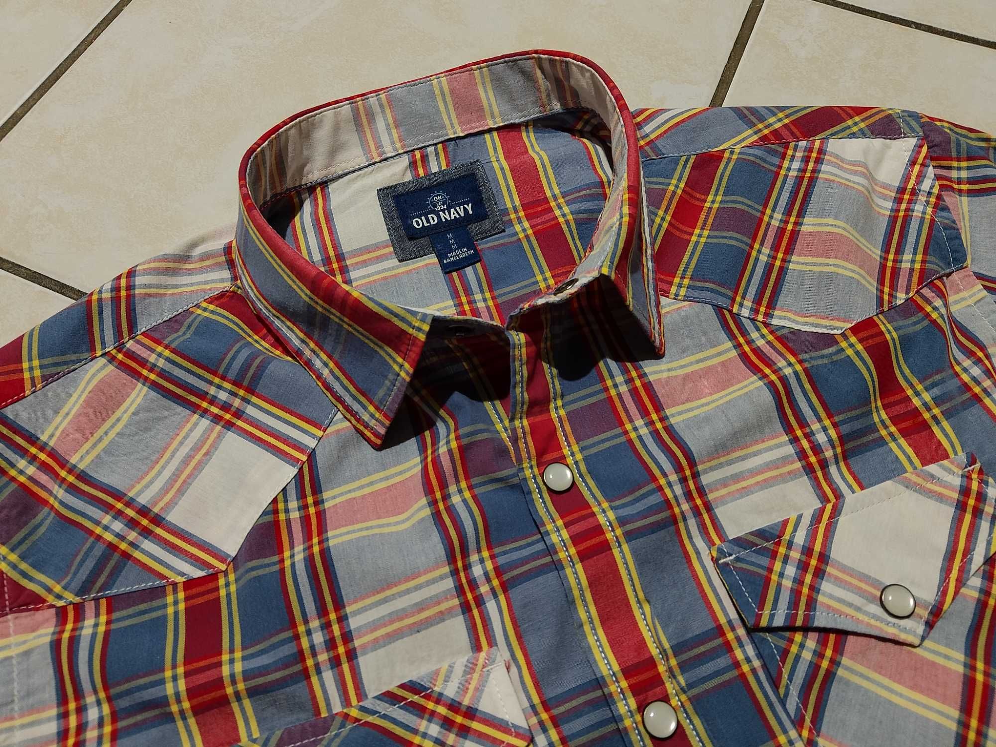 OLD NAVY USA - NOWA! Koszula Męska na Zatrzaski rozmiar M