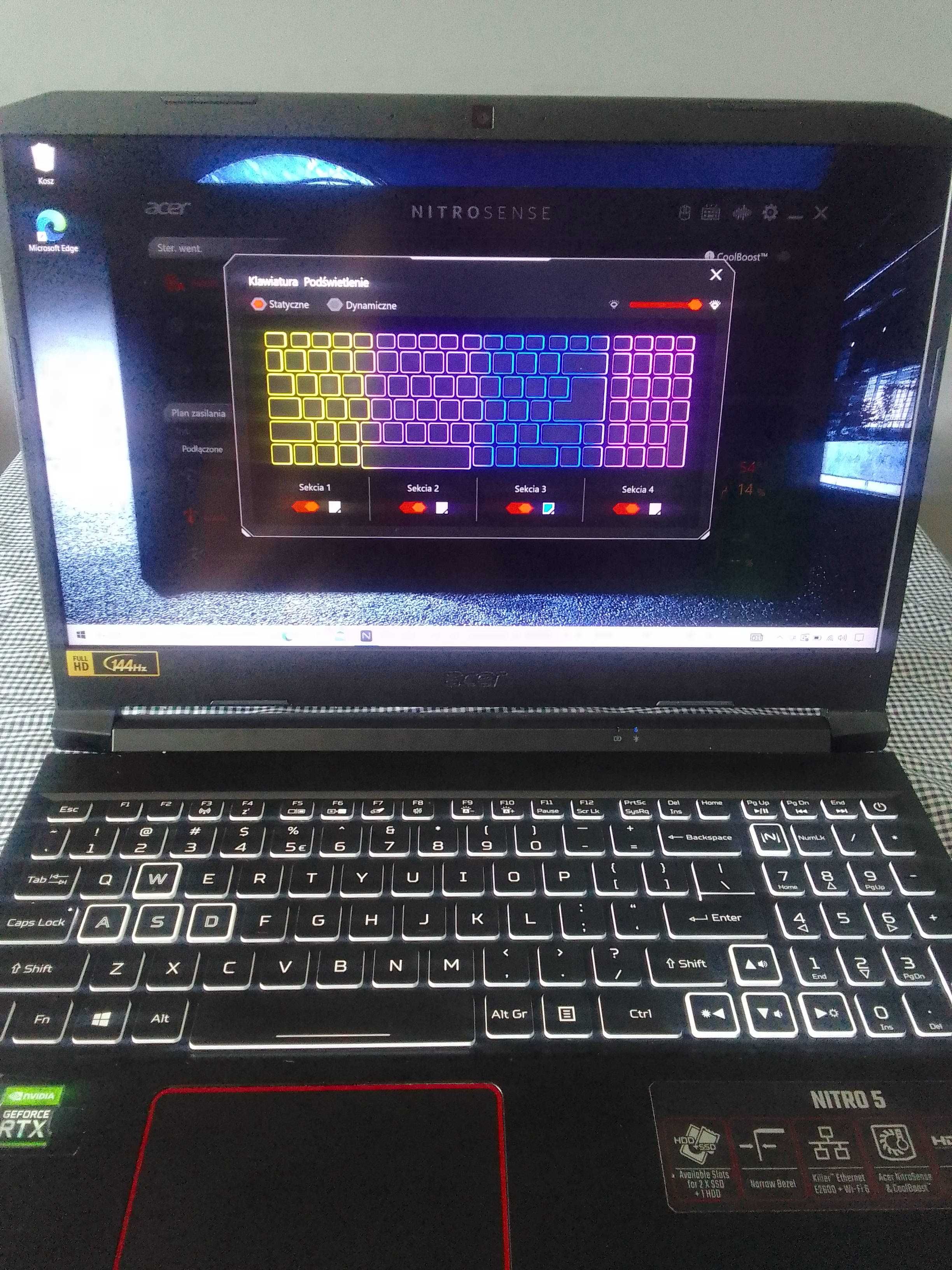 Acer Nitro - RTX 3060, i5, 16GB RAM, SSD, zadbany