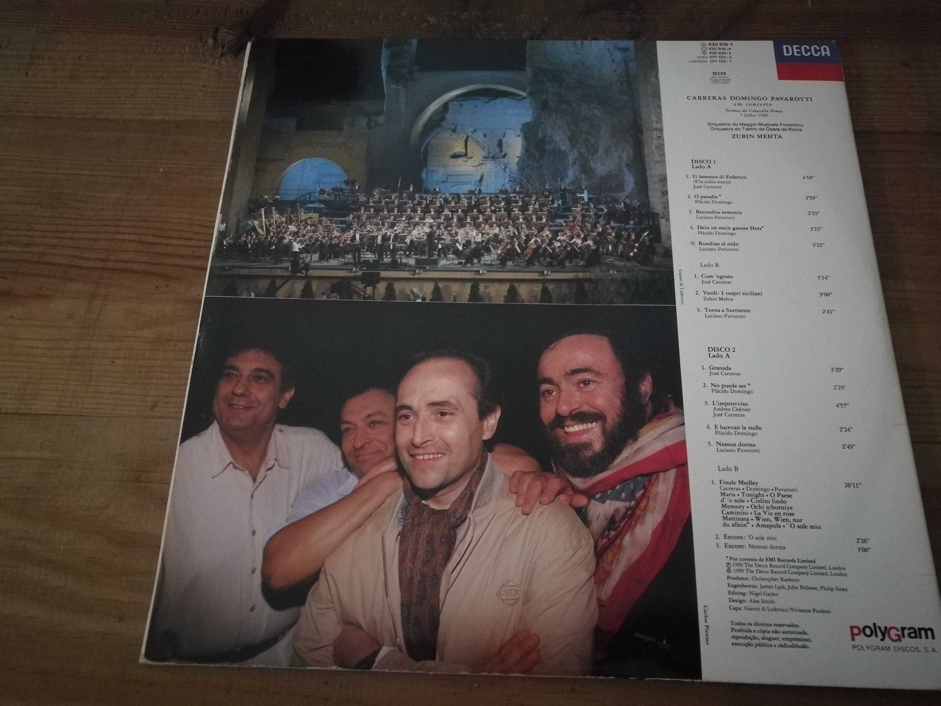 Carreras   Domingo Pavarotti em Concerto –   MEHTA 2 x LP