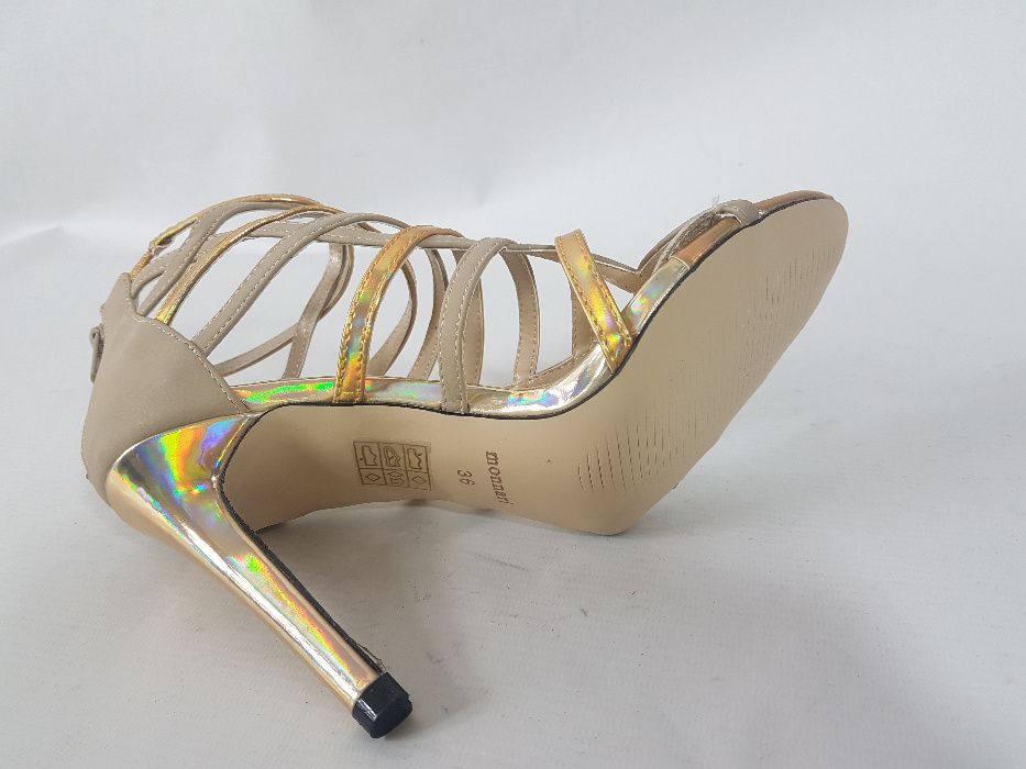 MONNARI nowe eleganckie złote sandały DAMSKIE rozmiar 39