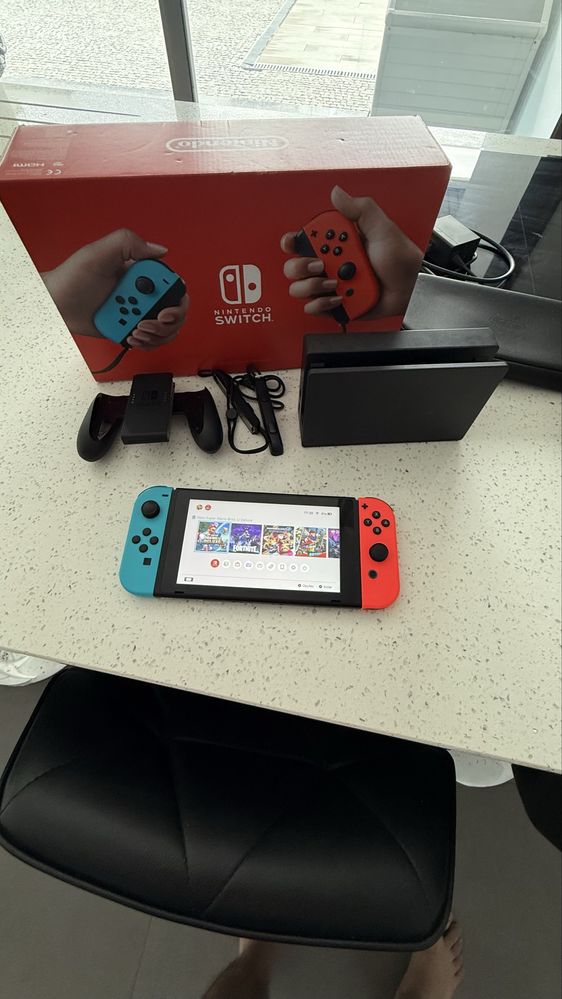 Nintendo switch v2 completamente nova com 3 jogos