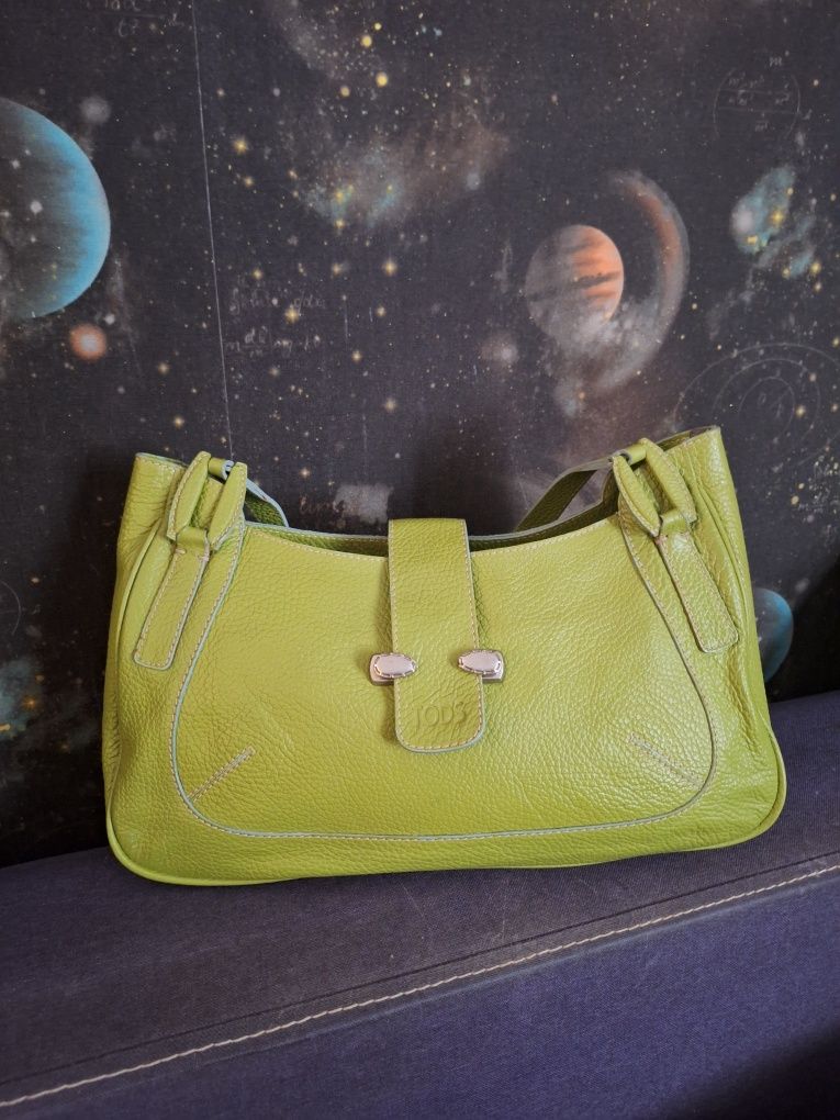 Tods шкіряна вінтажна сумка колір лайма