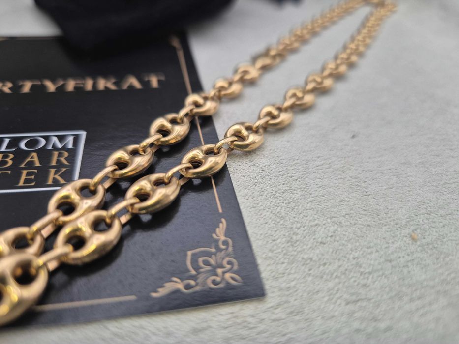 Łańcuszek złoty "kawa"  pr 585, waga 22,38 gr Kraków Starowiślna 50
