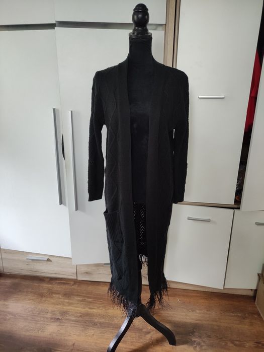 Kardigan czarny dlugi