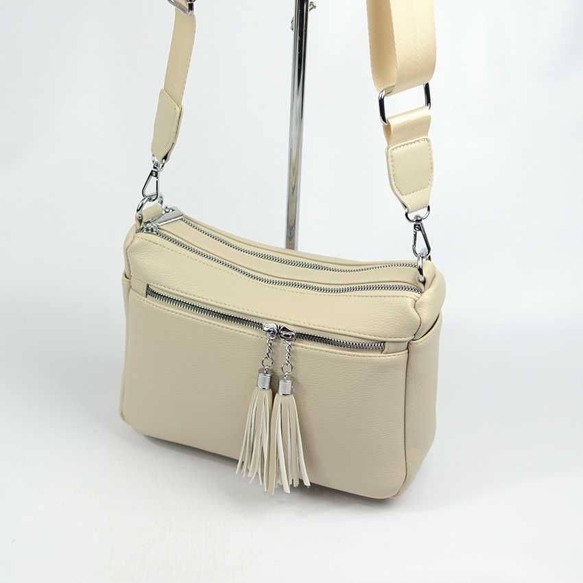 Женская маленькая сумка клатч через плечо на два отделения с карманами