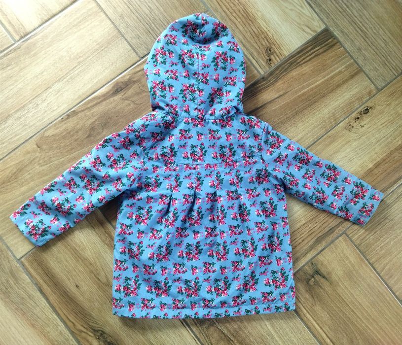 Kurtka przejściowa wiatrówka dla dziewczynki rozmiar 86 kwiaty polar