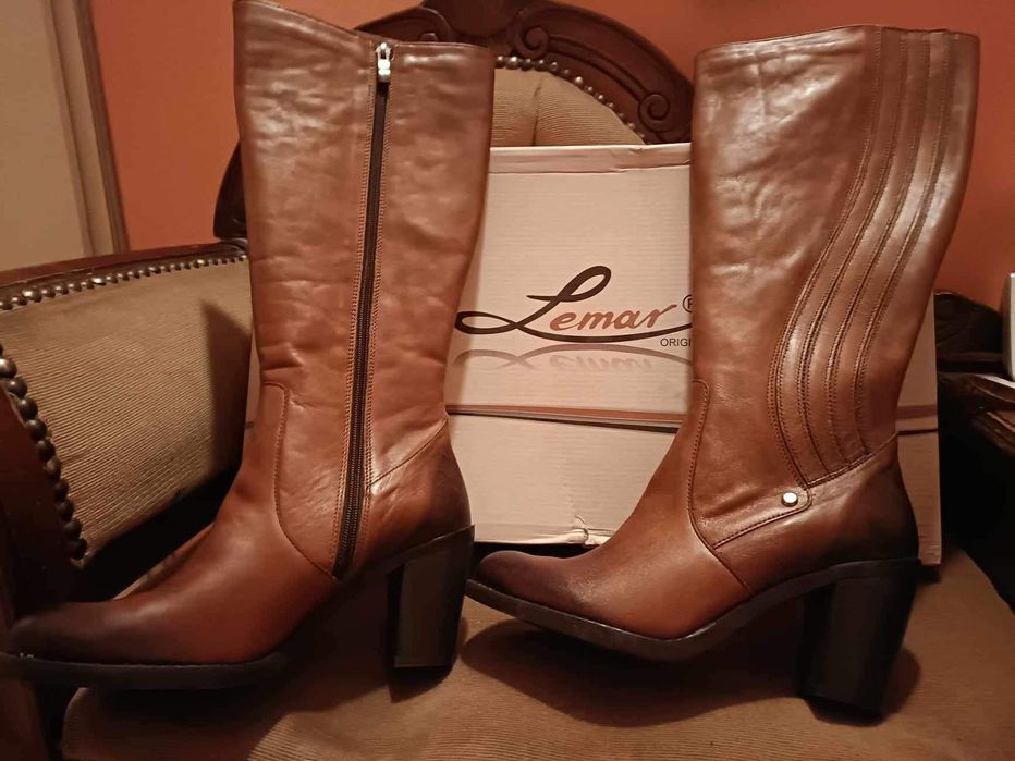 Botki kozaki damskie skóra naturalna 39