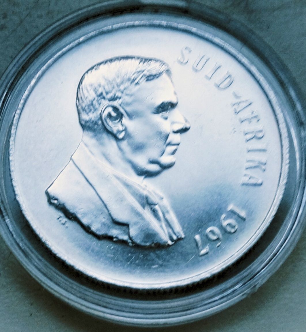 RPA Afryka Południowa 1 Rand 1967 r srebro rzadka