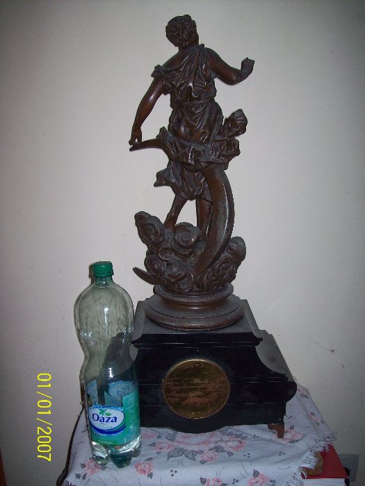 -GIGANT-Figuralny zegar kominkowy 73cm ok,1870r