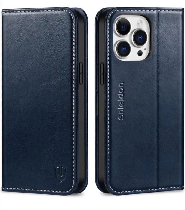 SHIELDON Flip Case Чехол для iPhone 13 pro , 13 promax натуральнашкіра