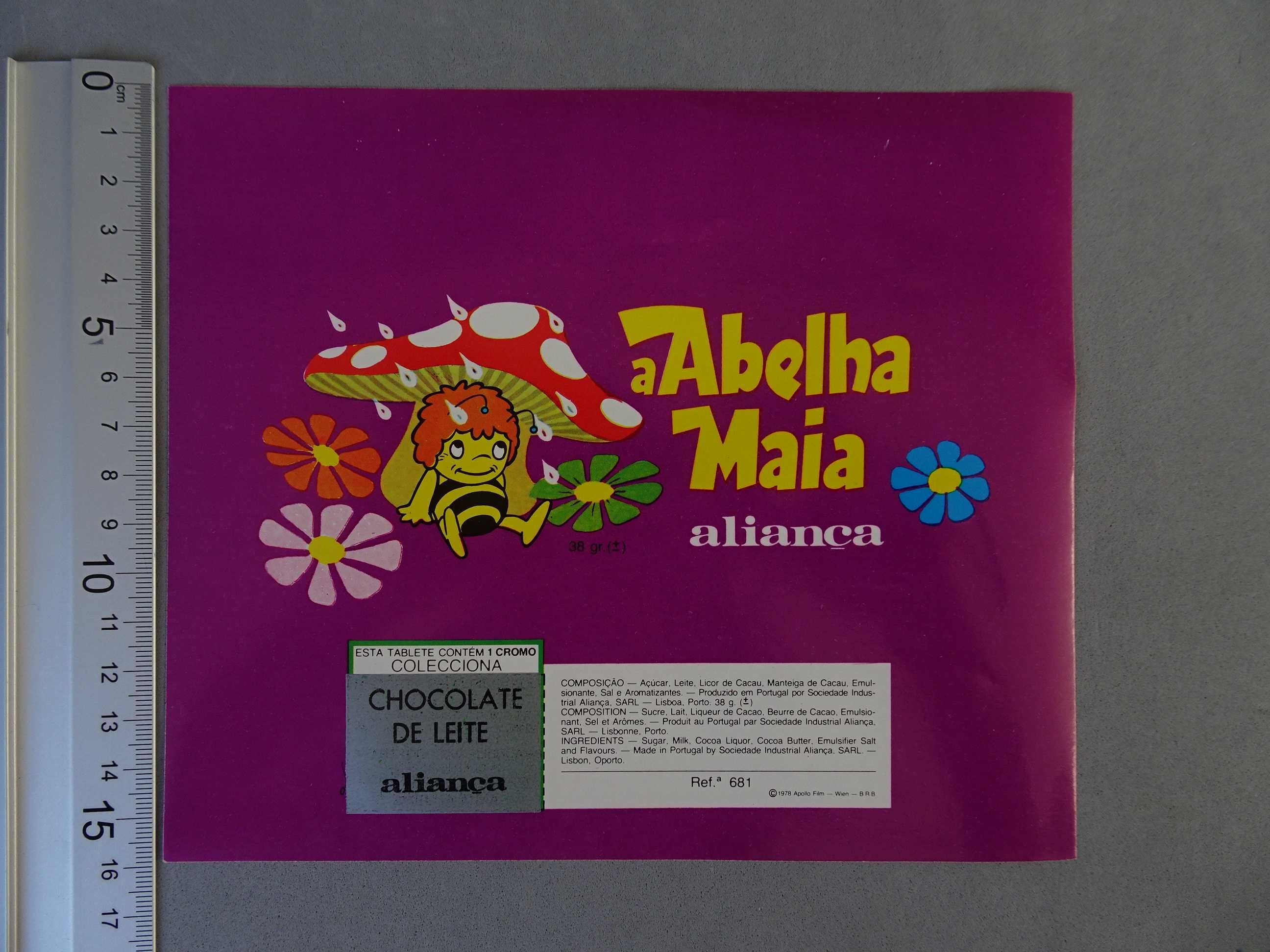Antigo invólucro chocolates Aliança - Abelha Maia