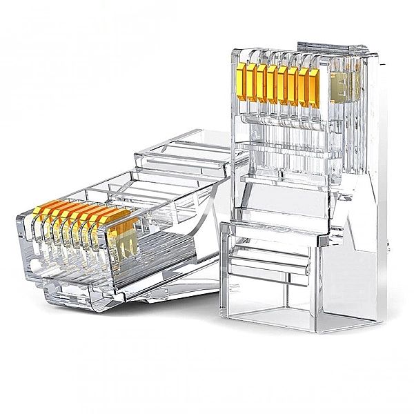 Ugreen 10x wtyk wtyczka złączka końcówka RJ45/8P8C Cat 6 przezroczysty