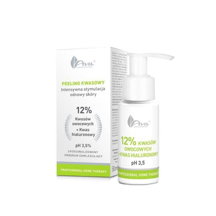 Ava Laboratorium kwasy owocowe 12% + kwas hialuronowy 50ml
