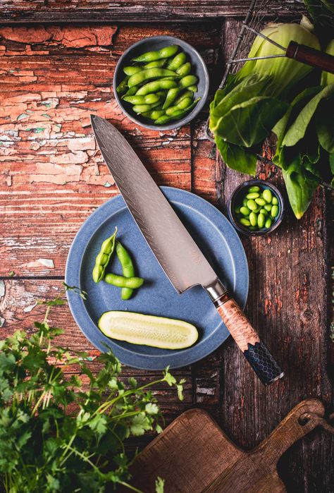 Japoński Nóż Szefa Kuchni Stal Damasceńska AUS-10 Profesjonalny