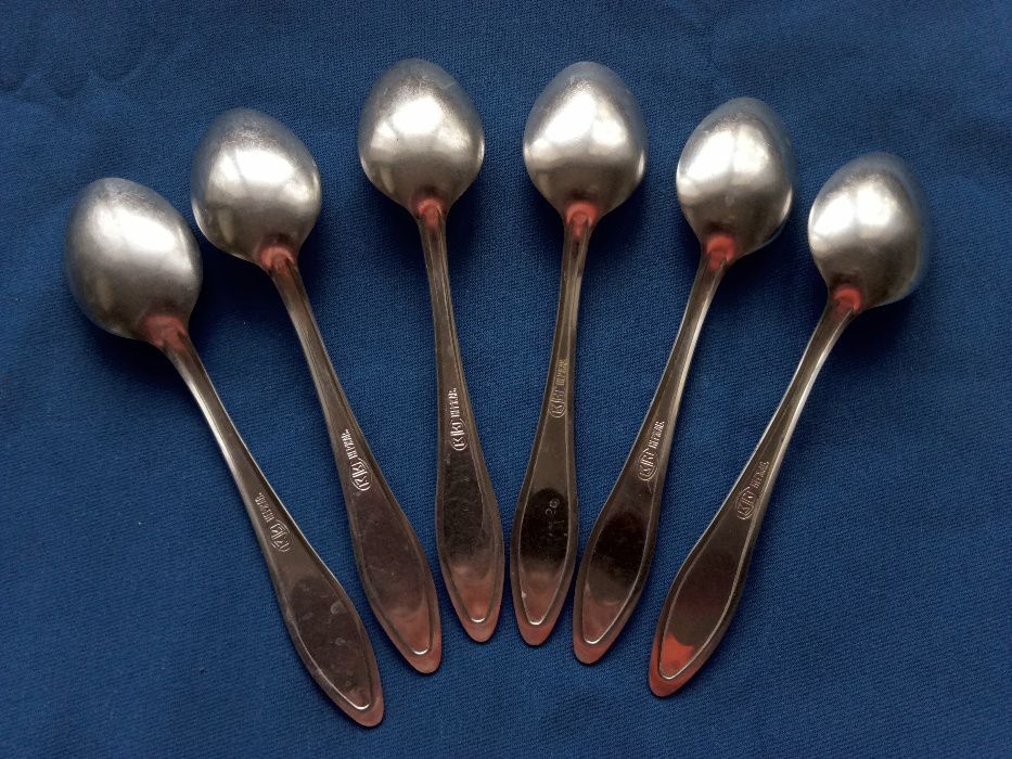 столовые ложки комплект 6 шт нержавейка СССР 50-60 годы