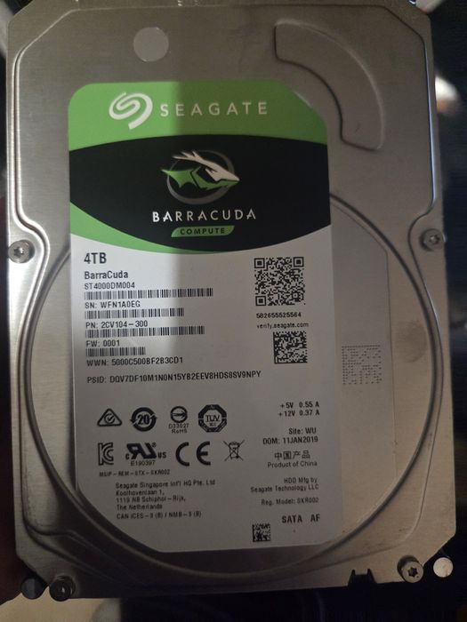 Dysk4 TB Segate BarraCuda ST4000DM004 3.5 cala (Testy na zdjeciach)
