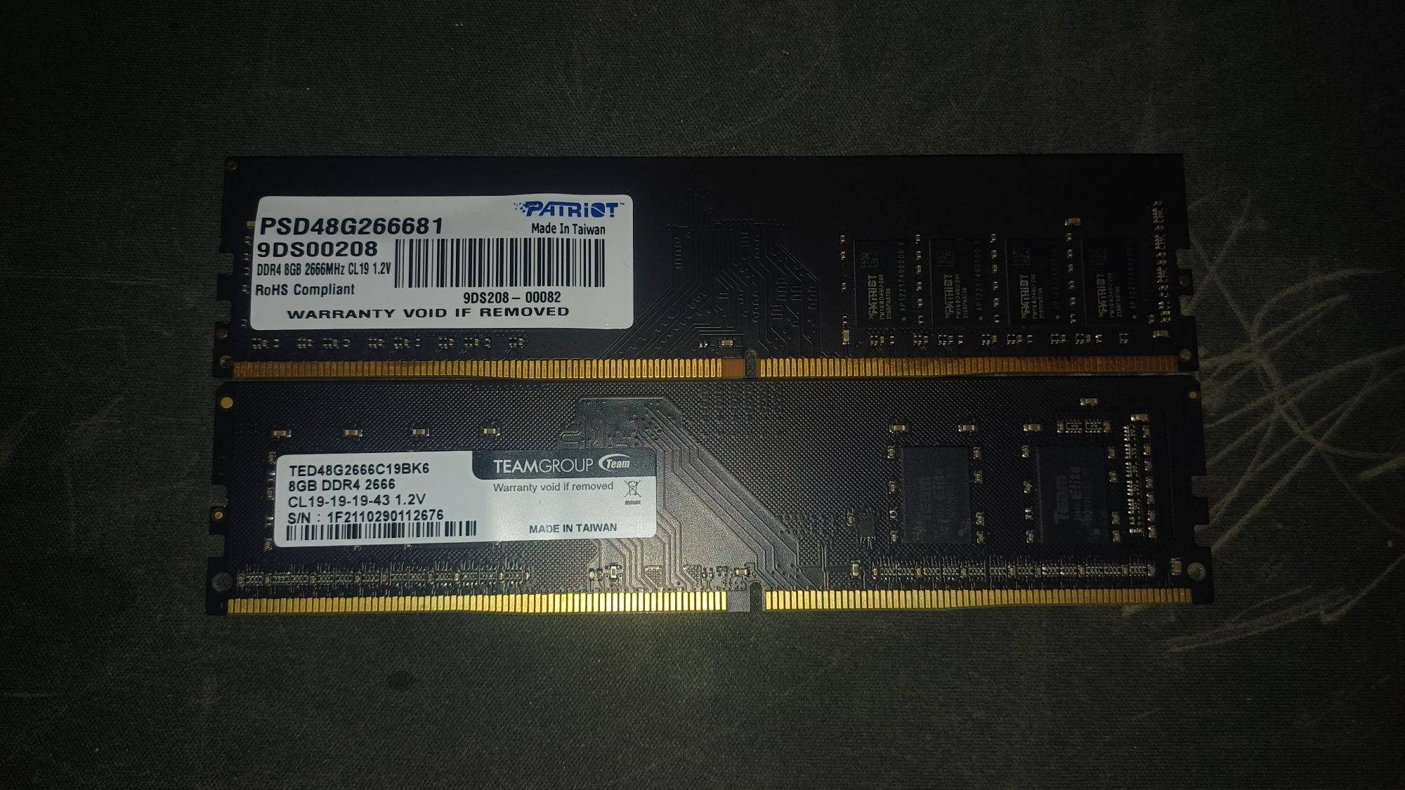 оперативная память DDR4 8GB каждая