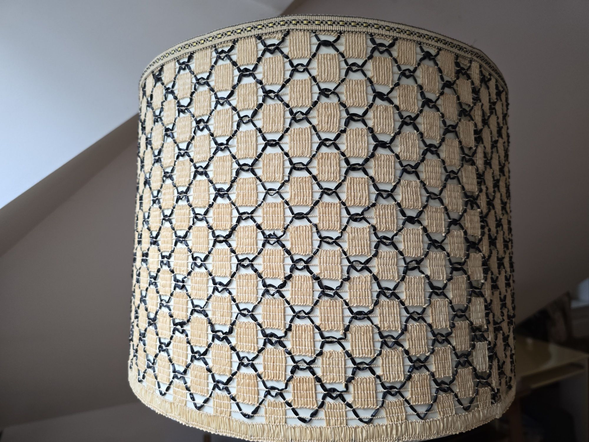 Lampa stojąca art deco z oryginalnym abażurem