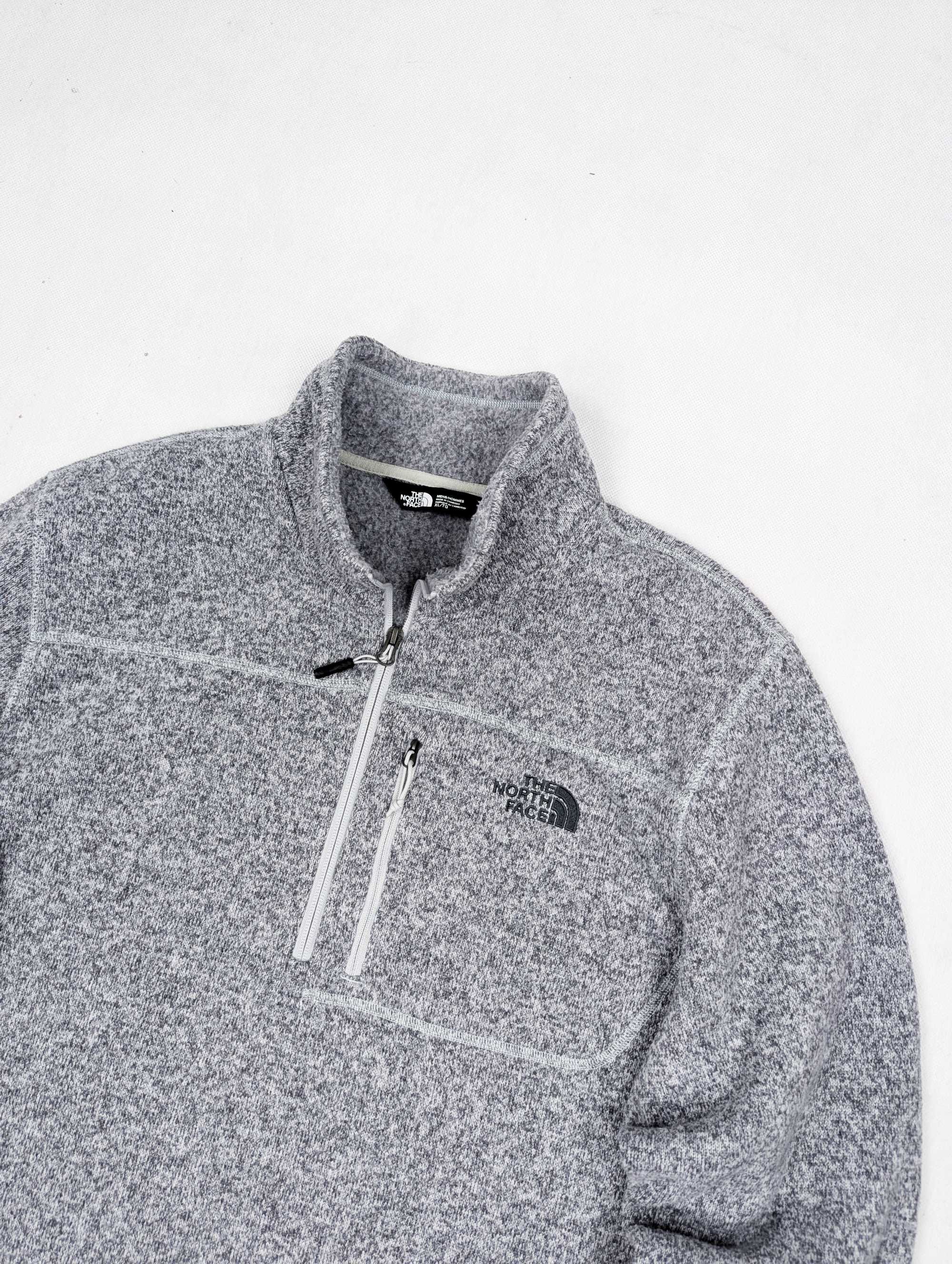 The North Face szary gruby polar bluza XL logo