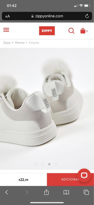 Tenis brancos com pompons menina tamanho 23