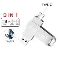 Флешка USB, type-C, micro USB на 64Gb