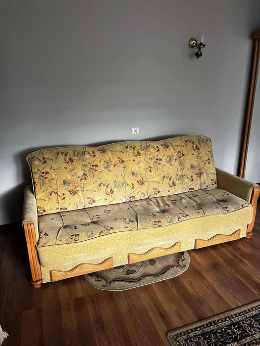 Zestaw wypoczynkowy kanapa rozkładana z funkcją spania i 2 fotele