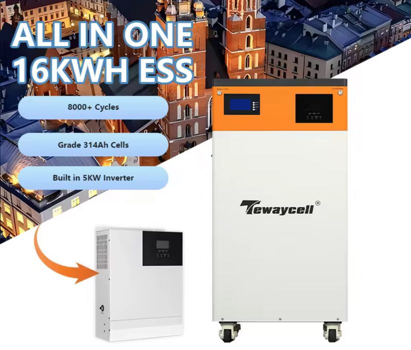 Tewaycell All-in one 16kwh magazyn energii Lifepo4 z falownikiem 5kw