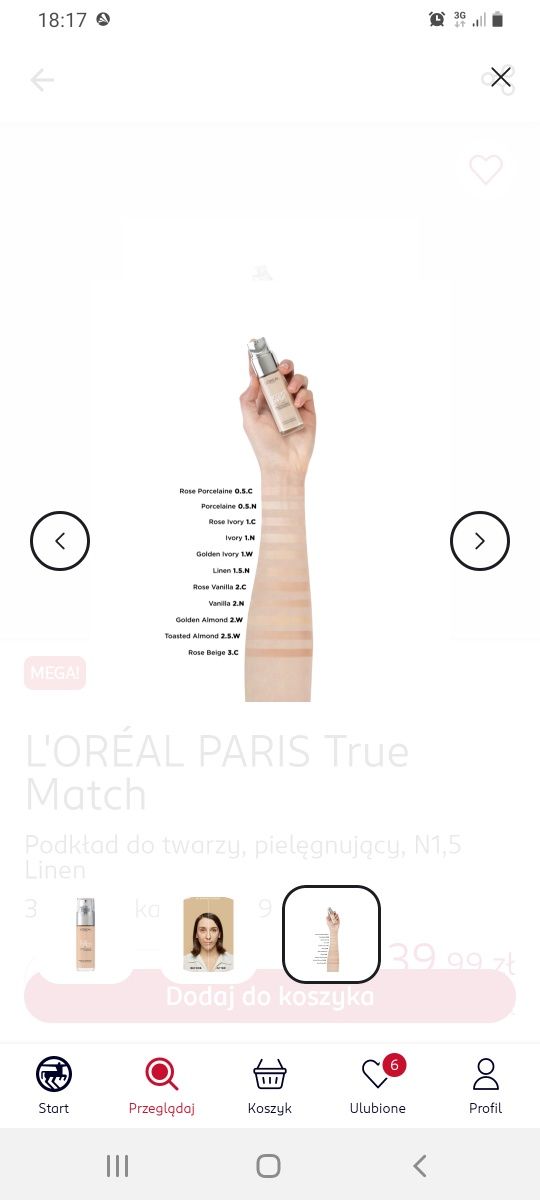 Podkład do twarzy  Loreal True match 1.5.N
