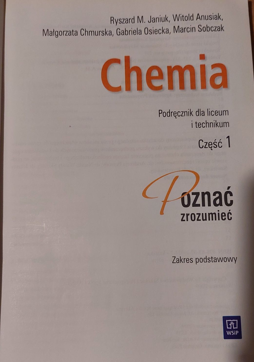 Chemia Poznać Zrozumieć część 1 zakres podstawowy