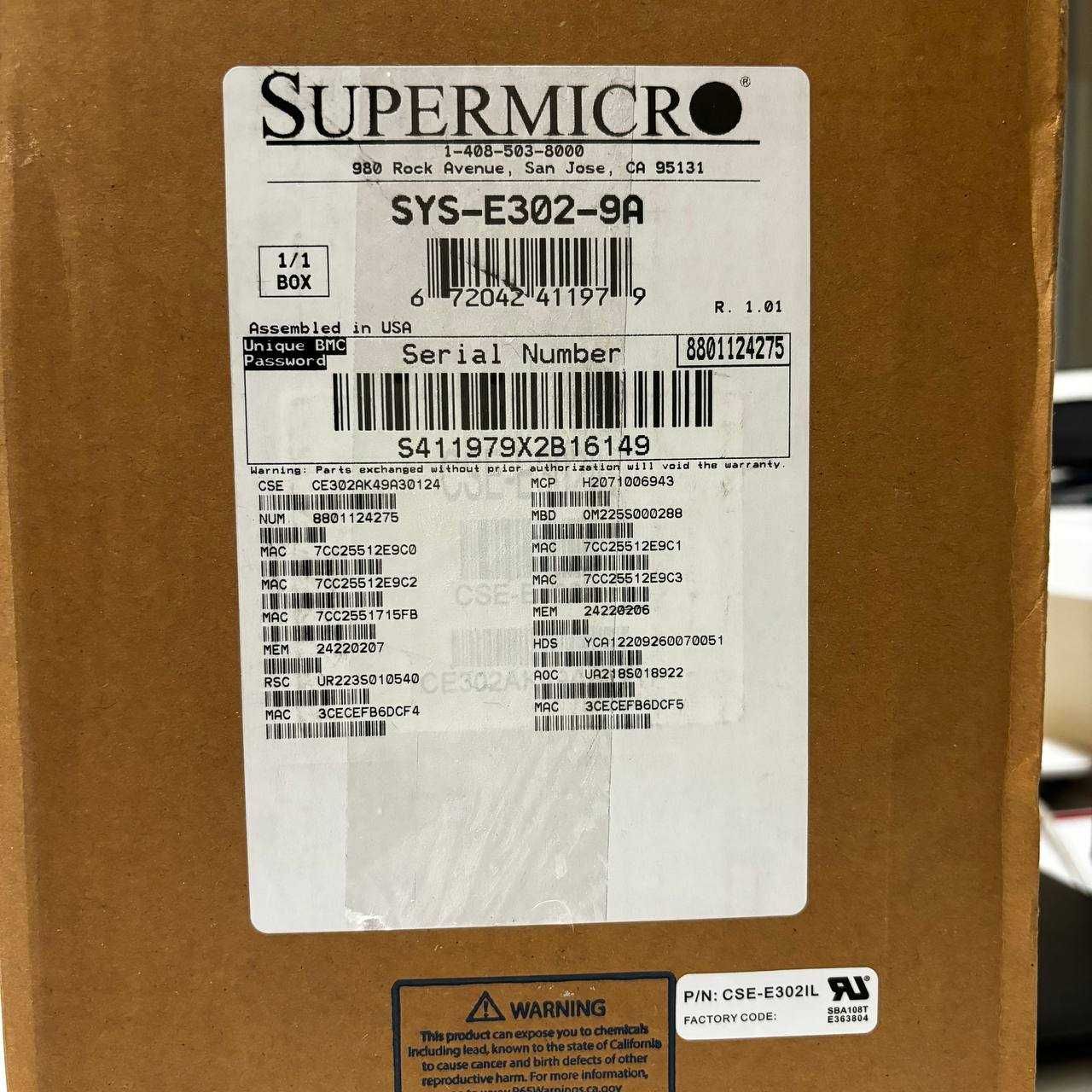 Сервер Supermicro SYS-E302-9A A2SDi-4C-HLN4F CSE-E302IL Intel C3558