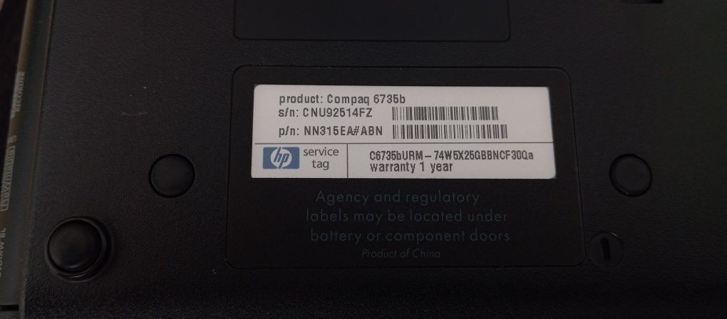 Laptop hp 6735b.
