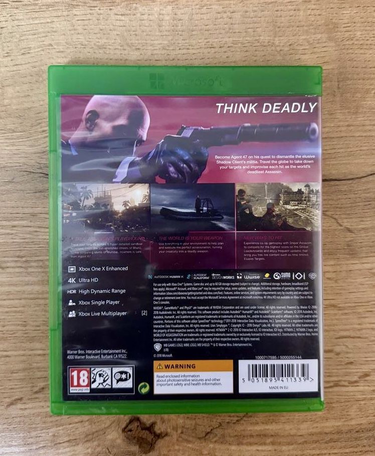 Продаю HITMAN 2 на xbox one