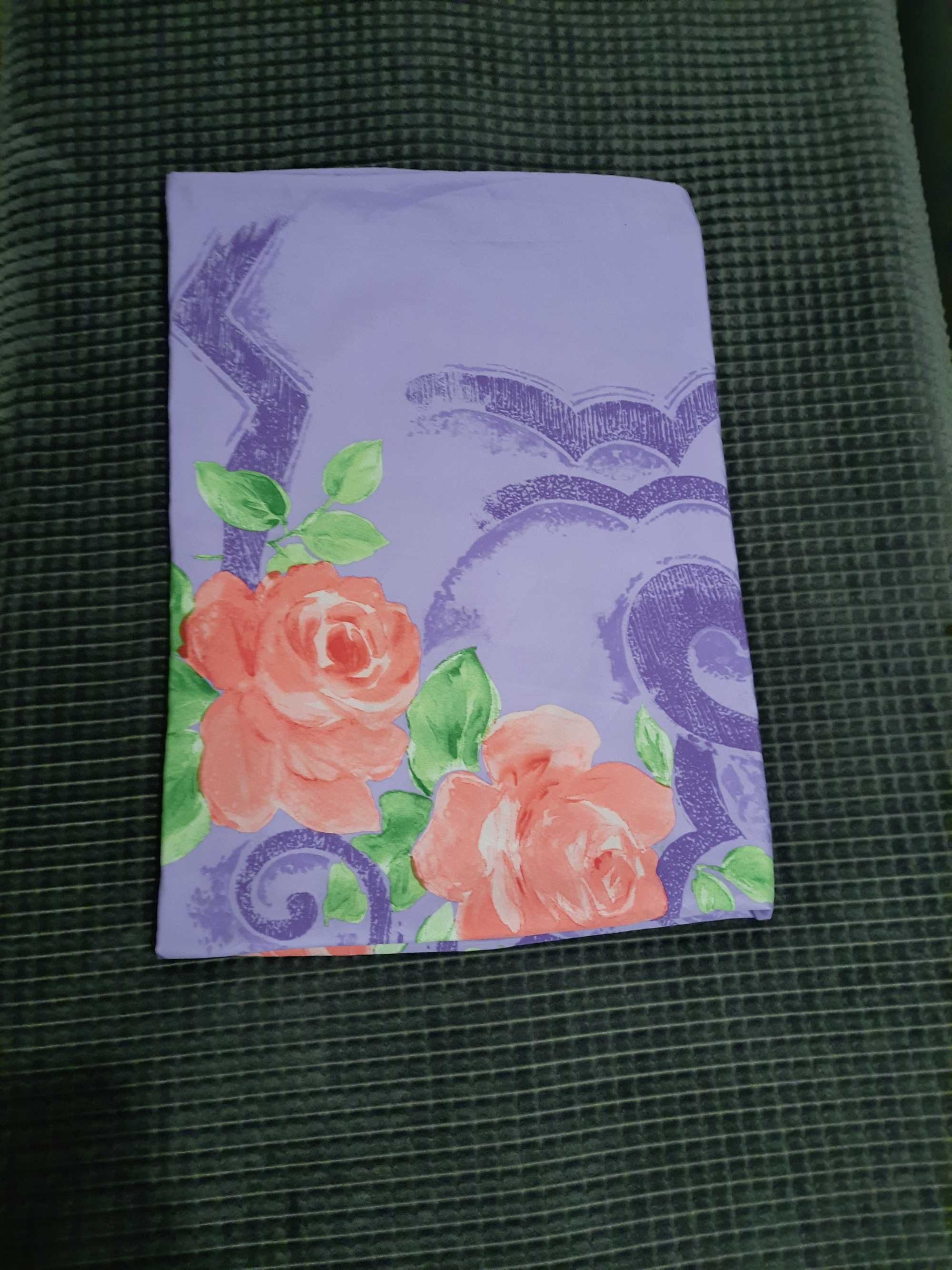 Fioletowa pościel 140×200 w kwiaty