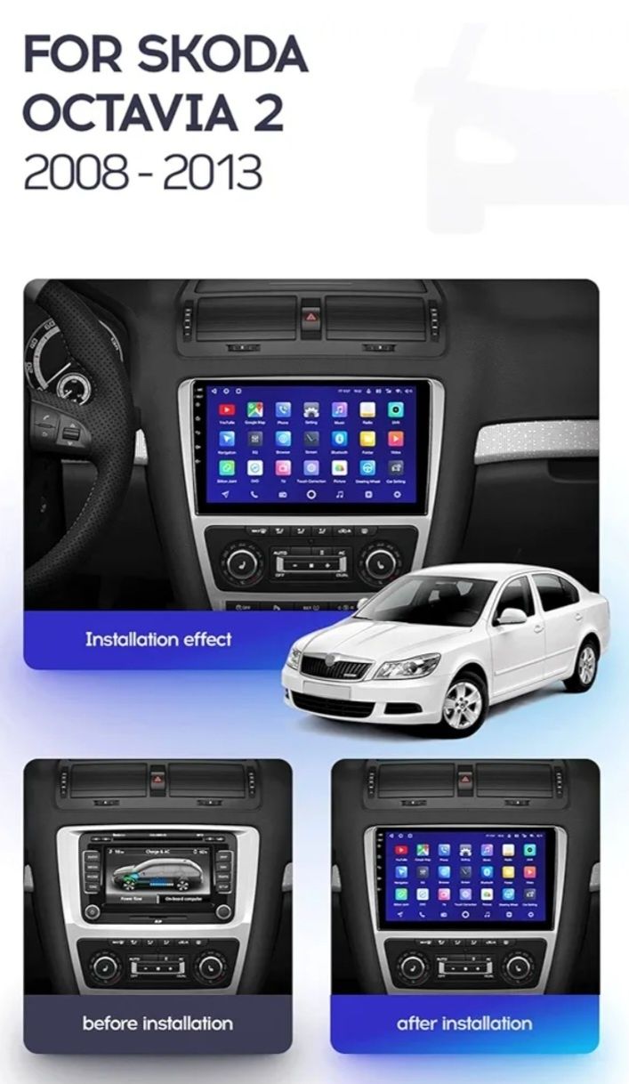 Android 10 samochodowe radio 2Din dla Skoda Octavia 2 A5 2008 - 2013