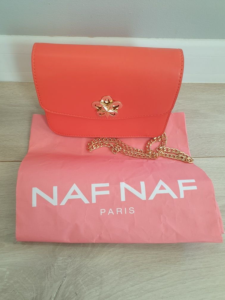 Nowa torebka Naf Naf Paris z złotym łańcuszkiem