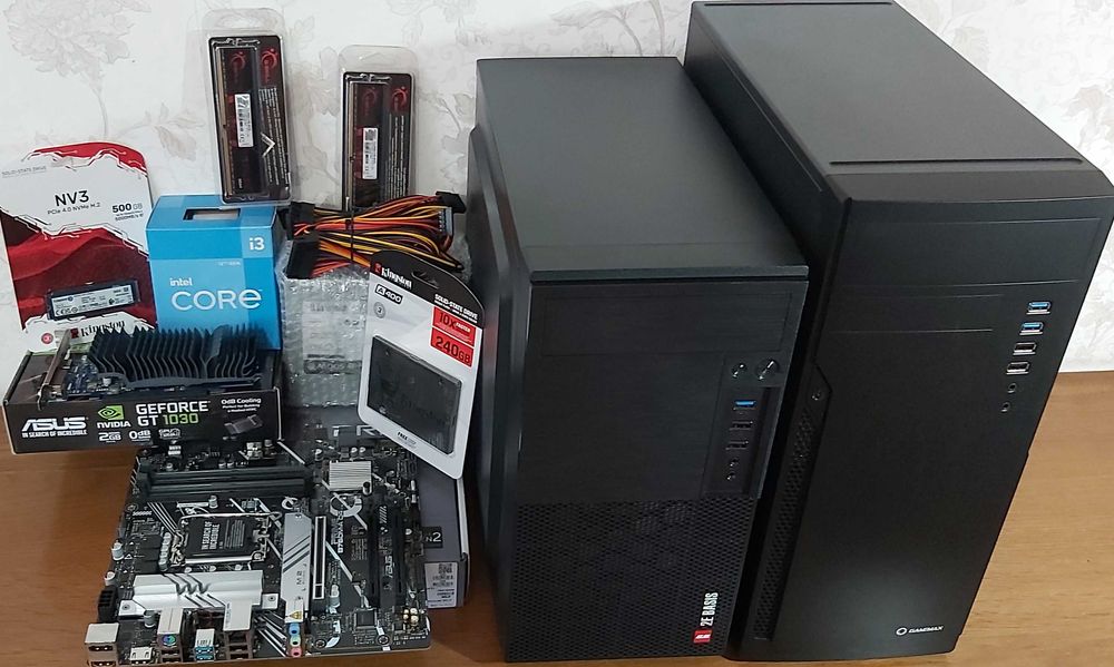 НОВИЙ Системний блок (IntCoi3-12100,AsusB760M-A,16Gb,500GbNVMe,GeForce