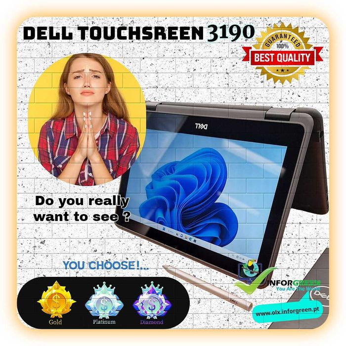 Portátil Dell 3190 TouchSreen W11 - Escolha PLATINA > DIAMANTE