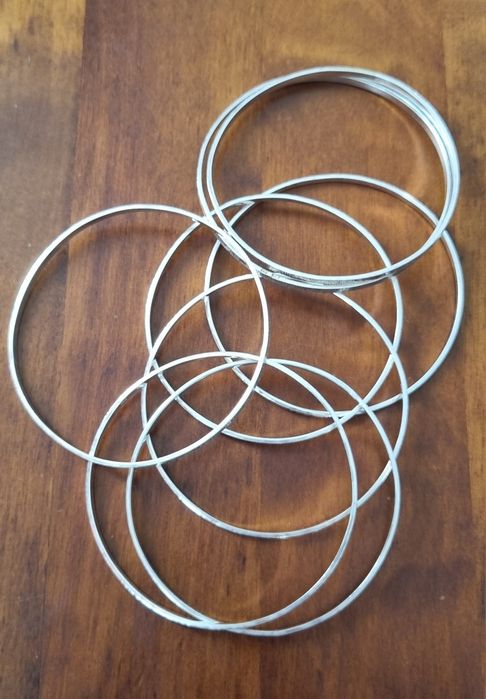 4 srebrne obręcze bransoletka 925